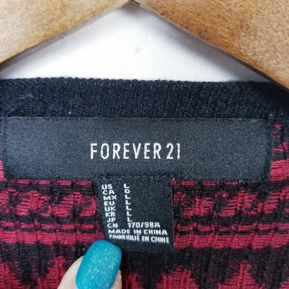 Forever 21 Aztec Striped‎ Open Front Cardigan Large - Picture 7 of 9